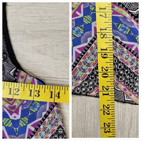 Girls Aztec Sleeveless Chiffon-Like Bohemian Flowy Blouse Size Medium 10-12 - Picture 4 of 6